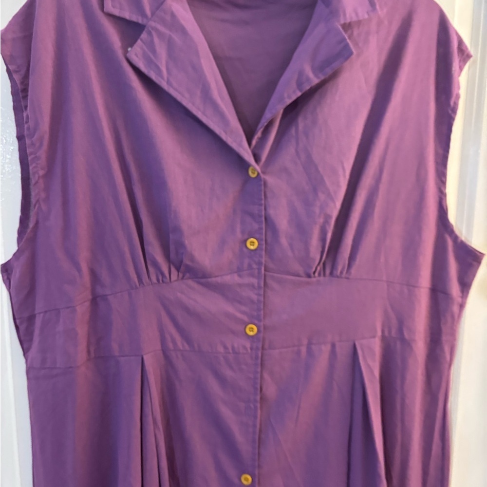 Sleeveless Button-Front Dress Sz XL New Amazon - Picture 5 of 11